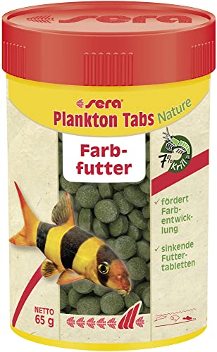 sera Plankton Tabs Nature 100 ml 65 g - Sinkende Futtertabletten mit 7% Krill für die natürliche Farbentwicklung Futtertabletten Aquarium Schneckenfutter