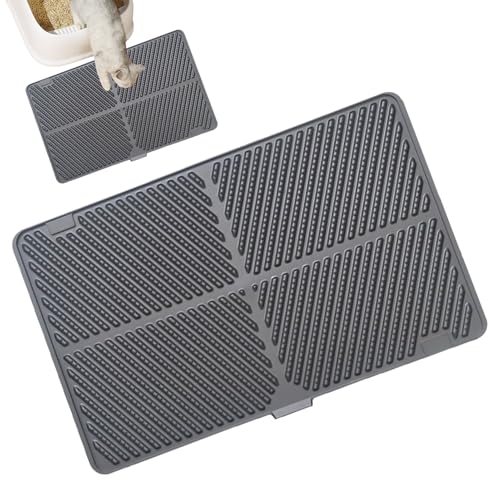 Katzentoilettenmatte wasserdicht faltbar extra groß rutschfeste Matte für den Futterbereich von Katzen Bodenschutz für Kätzchen Zubehör für die