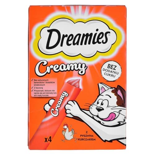 Dreamies Katzenleckerlis Creamy Snacks mit Huhn köstlich cremiger Geschmack 20 Portionsbeutel 5 x 4 x 10g