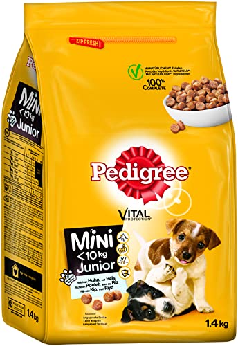 Pedigree Junior Mini Hundefutter mit Huhn und Reis 6er Pack 6 x 1 4 kg