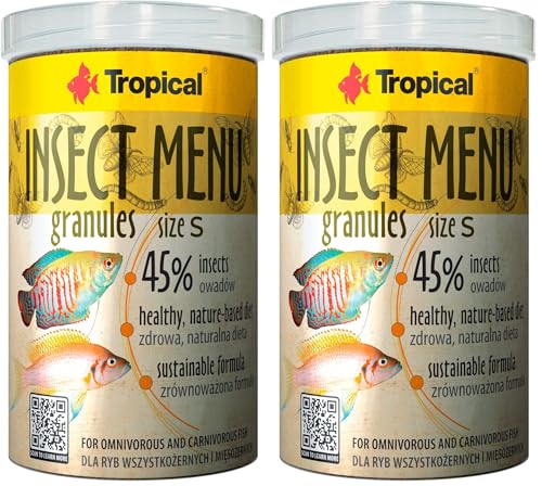 Insect MENU GRANULES Size S 1000ml 540g   in sinkender Form auf Basis 3 Insekten Packung mit 2