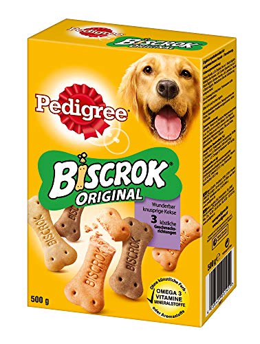 Pedigree Biscrok Original Knuspriger Hundekeks in 3 kÃ¶stlichen Geschmacksrichtungen Huhn Lamm Rind 6 x 500g