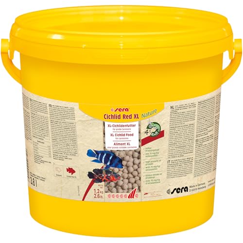 sera Cichlid Carnivore Granules XL 3.800 ml 1 2 kg Hauptfutter für große Carnivore Cichliden schwimmendes Granulat ohne Farb- Konservierungsstoffe mit Omega-Fettsäuren Astaxanthin