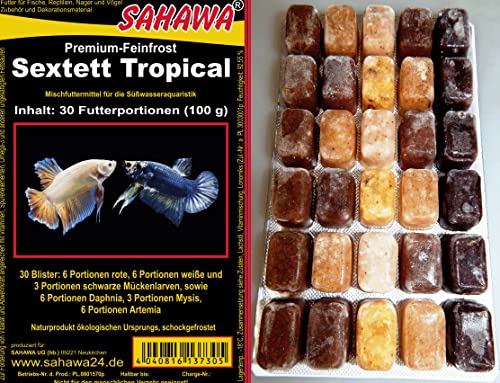 Fischfutter Frostfutter Tropical Sextett 150 Futterportionen Mischfutter 5X 100g Blister 500g 1Pack