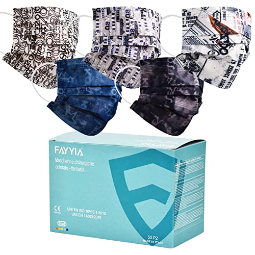 50 Stück OP Masken bunt Einwegmasken für Erwachsene CE zertifiziert Mundschutz medizinisch bunt medizinischer Mundschutz bunt made in EU flitereffiziente medizinische Masken mit Farbgradient