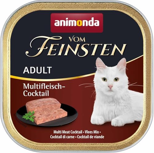 animonda Vom Feinsten Adult Multfleisch Cocktail 32x 100g Nassfutter für ausgewachsene Katzenfutter ohne Getreide Zucker 100 % frischen fleischlichen Zutaten