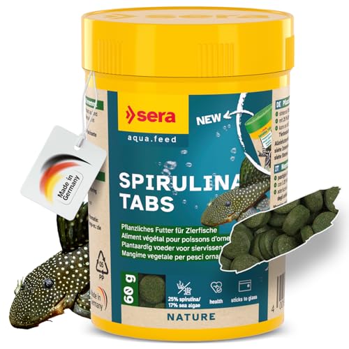 sera Spirulina Tabs 100 ml 60 g pflanzliche Hafttabletten für bodenfressende Zierfische Wirbellose mit 25% Spirulina sinkend oder anheftbar zur Fütterungsbeobachtung