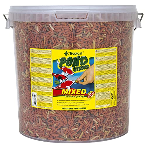 Pond Sticks Mixed 21L 1 6kg - Schwimmende Teichfischfutter-Sticks für Goldfische Koi und alle Kaltwasserfische