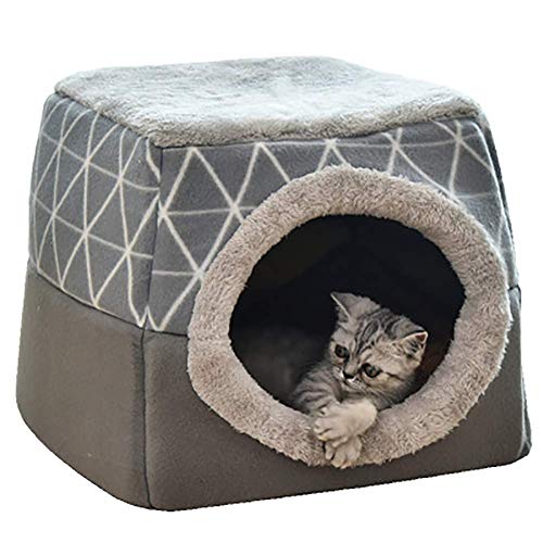 Monba Haustierbett für Katzen Höhle mit weichem Kissen sehr weiches Bett bequemes Bett für Katzen rutschfeste Iglu-Katzenzelt Sofa Hundehütte