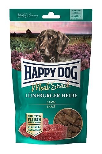 Happy Dog 60700 - Meat Snack Lüneburger Heide - Leckerli für Sensible Hunde aus getrocknetem Lammfleisch - 75 g Inhalt