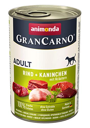 animonda Gran Carno adult Hundefutter Nassfutter fÃ¼r erwachsene Hunde Rind Kaninchen mit KrÃ¤utern 6 x 400 g