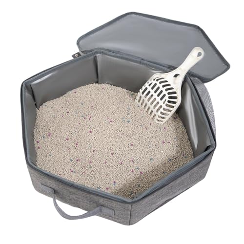 Katzenstreubox Leckdicht Einfache Reinigung Tragbar Reise Katzentoilette Mit Deckel Und Griff Tragbar Für Auto Zuhause Innenbereich Außenbereich Kätzchen