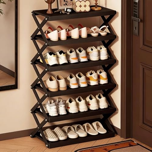 Onxyrbyte Vertikales Schmales Schuhregal Multifunktionales Schmales Schuhregal Klappbarer SchuhstäNder Aus Holz Stabil Und Dickwandig FüR Korridore Schlafzimmer Wohnzimmer Ecke
