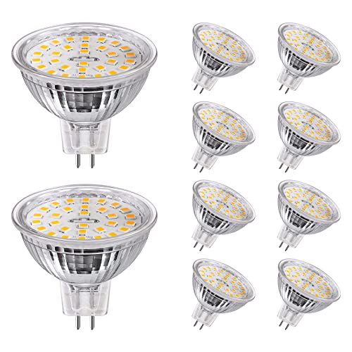 Eslas GU5.3 LED Warmweiß CRI 90 MR16 4.7W 520Lm 50 Watt ersetzt 2700K Warmweiss AC DC 12V 120 Abstrahlwinkel Nicht-Dimmbar 10er Pack