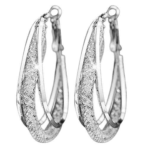 Modische ovale Ohrringe - Leichte stilvolle große Creolen Tropfenförmige Creolen für Frauen klobige Ohrringe Ohrringe Tedious