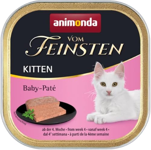 animonda Vom Feinsten Kitten Baby Pat 32x 100g Kitten Nassfutter für wachsende Kätzchen ab der 4. Woche ohne Getreide Zucker zart cremige Konsistenz