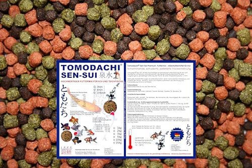 Koifutter Schwimmfutter Premium Koifuttermischung Koimix Teichfuttermix Spirulina Astax Paprika Krillmehl Tomodachi SenSui 3 Color Rot-Grün-Braun KoifutterMix Top Qualität 5kg 3mm Pelletgröße