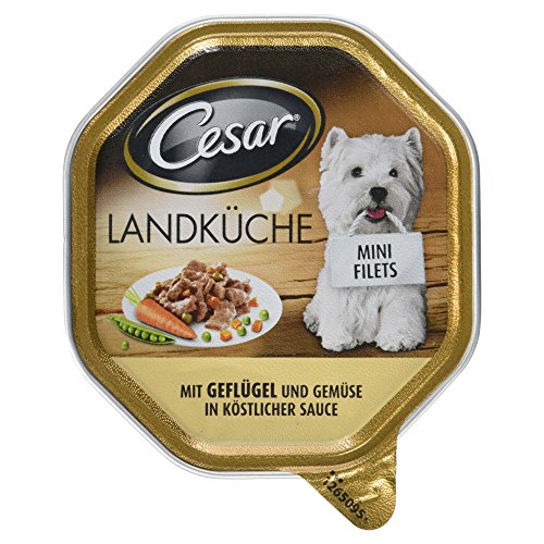 Cesar Landküche Hundefutter mit Geflügel und Gemüse in Sauce 150g