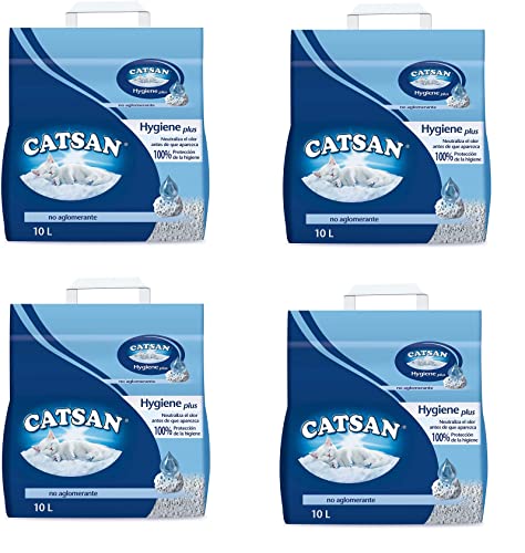 6 Packungen Catsan Hygiene Plus 10 l für Katzen 60 l Weiß