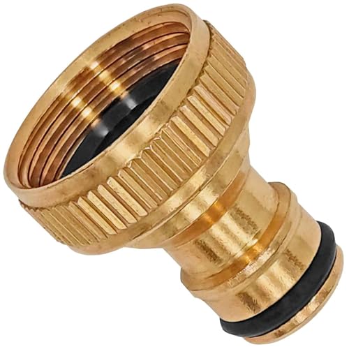 Anschluss Stück 1 2 Rohr Zoll Innengewinde IG aus Messing mit Gummi Dichtung Stecker passend für Gardena Garten Schlauch Kupplung Verbinder Adapter Gewinde Fitting Verschraubung