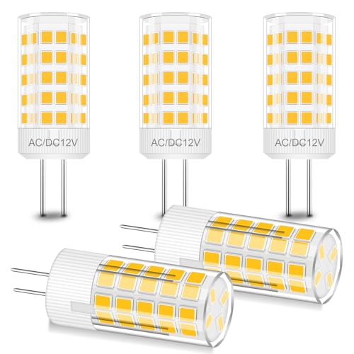 TRIJZHOU G4 Led Warmweiß Birnen 4W leuchtmittel 12V LED Lampe Ersatz für 30W 40W Halogenlampen 400LM AC DC LED JC T3 G4 Bi-Pin Sockel Nicht Dimmbar 360 Abstrahwinkel Spot 5er-Set