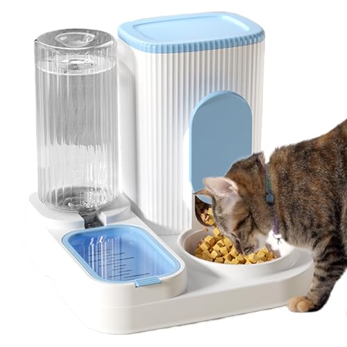  Katzenfutterspender   Für Großes 2 in 1 Futter  Wasserspender Set Napf Futterstation Für Kitten Welpen
