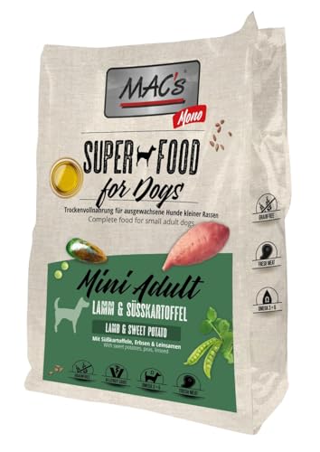 Mac s Dog Trockenfutter für Hunde Mini Erwachsene Monoprothese Lamm und Süßigkeiten 750 g