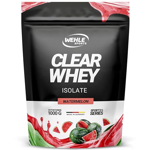 Wehle Sports Clear Whey Protein Pulver 1 kg - Isolate Proteinshake Wassermelone - Verpackung kann variieren