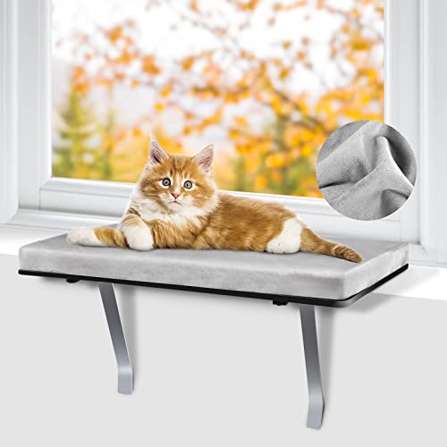 Zvonema Katzen Hängematte Katzen Fensterliege waschbar Sonnenbad Fensterbrett Katze bis 35 lbs Extra Stabiler Katzenhängematte Platzsparend Katzen Fensterplätze hängematte Katze 60x30 cm