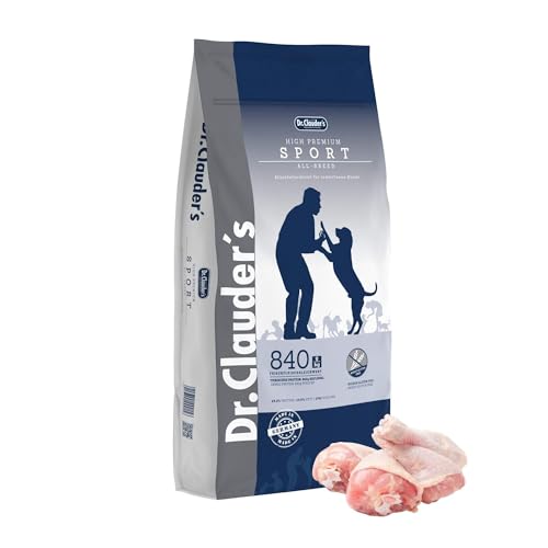 DR.CLAUDER S - High Premium Sport Energiereiches Trockenfutter für aktive Hunde Diensthunde tragende Hündinnen. Weizenfreies Alleinfutter im Beutel ohne Konservierungsmittel 15kg Geflügel