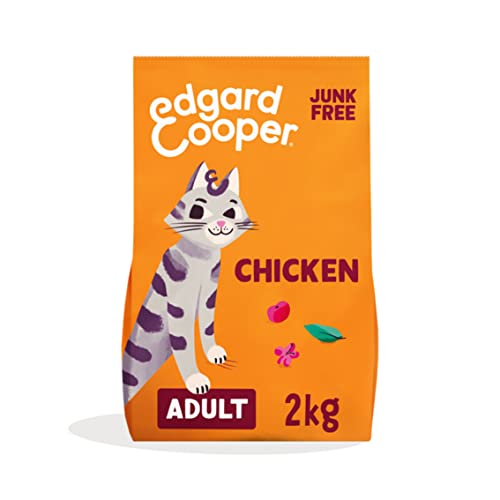 Edgard Cooper Katzenfutter Trocken Getreidefrei Katze Adult Erwachsene Sterilisierte oder Aktive Trockenfutter Natürliche Schmackhafte und Ausgewogene Nahrung 2 kg Huhn