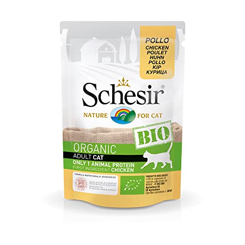 Schesir Cat Bio Monoprotein Huhn Katzenfutter nass 16 Beutel x 85 g