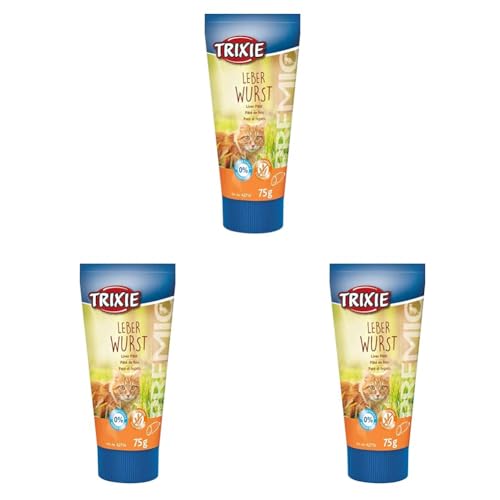 TRIXIE Snack Lebercreme für Katzen 75 g Packung mit 3