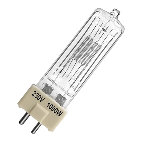 LedWekei 5 Halogenlampen 220 V GY 9 5 1000 W Strahlerlampen dimmbare 3200 K warmweiße Glühbirnen 1 Stück
