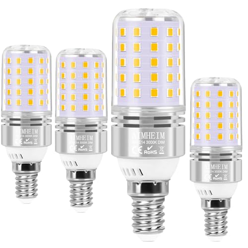 AIMHEIM LED Lampen E14 Warmweiß Dimmbar 8W Ersetzt 80W Glühlampe 3000K Maiskolben Kein Flackern Energiesparlampe 4 Stück
