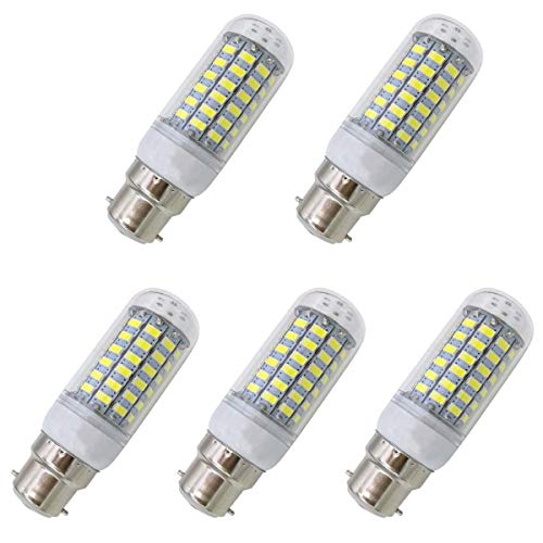 Aoxdi 5 Stück B22d LED Leuchtmittel 10W Kaltweiß 69 SMD 5730 Glühbirnen B22d Birne B22 Bajonett Kappe LED Leuchtmittel AC220-240V