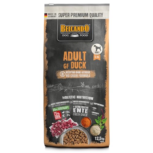 BELCANDO Adult GF Duck getreidefreies Hundefutter Trockenfutter ohne Getreide mit Ente Alleinfuttermittel für ausgewachsene Hunde ab 1 Jahr
