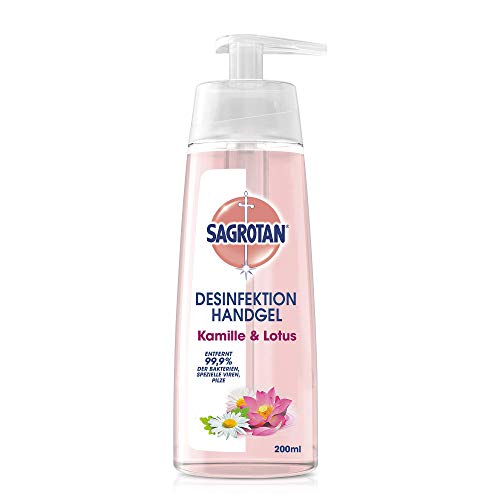 Sagrotan Hand Desinfektionsgel Kamille Lotus für die Hände im Spender 1x 200 Gel