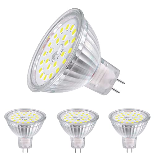 Euxper GU5.3 Lampen 5W Kaltweiß 6000K Ersatz für 40W Halogenstrahler 500LM.3 Sockel Spot nicht dimmbar AC DC CRI 85 Ra 120 Abstrahwinkel 4er Set