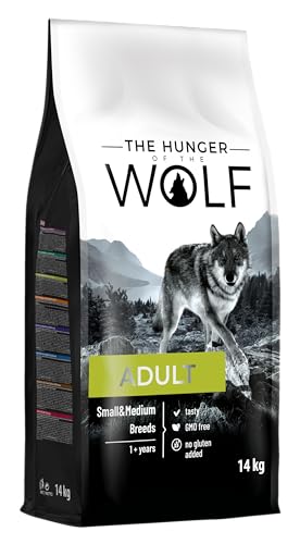 The Hunger of the Wolf Hundefutter für ausgewachsene Hunde kleiner und mittlerer Rassen Trockenfutter mit Huhn reich an Vitamin C und E - 14 kg