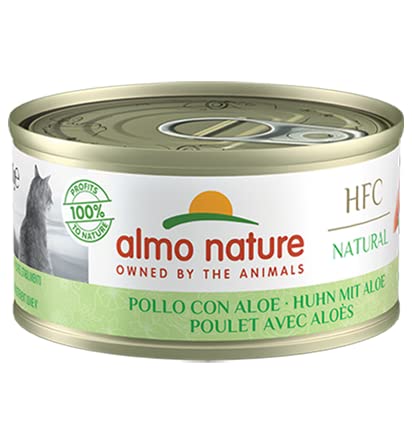 Almo Nature HFC Natural Huhn mit Aloe Nassfutter für ausgewachsene Katzen 24 Packungen 70 g