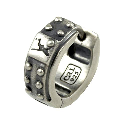 cai Herren Single Creole 925 - Sterling Silber 1 53cm oxidiert ohne Stein Silbergrau 132210500