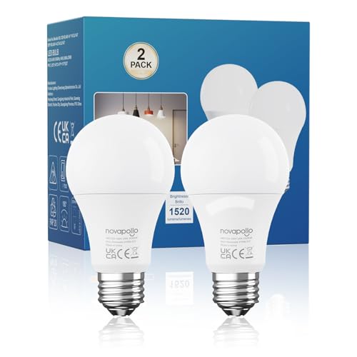novapollo 14W Super Hell E27 LED Lampe ersetzt 100 Watt 2700K TWarmweiß A60 glühbirnen 1520LM 180 Abstrahlwinkel LED Birne Nicht Dimmbar 2 Stück