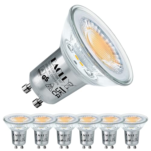 EACLL GU10 LED Warmweiss 3 5W Ersetzt 50W Halogenlampe 6er-Pack. 385 Lumen 2700K Leuchtmittel Abstrahlwinkel 360 Energiesparlampe Nicht Dimmbar Reflektorlampen AC 230V Flimmerfrei Strahler