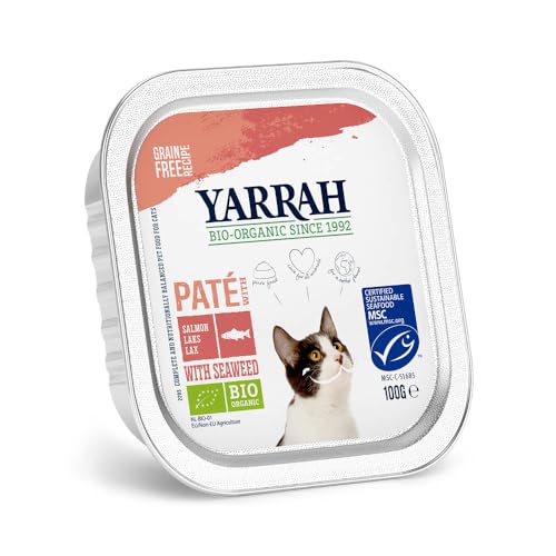 Yarrah Pate Lachs Saumon mit Seaweed 100g Bio Katzenfutter 16er Pack 16 x 0.1 kg