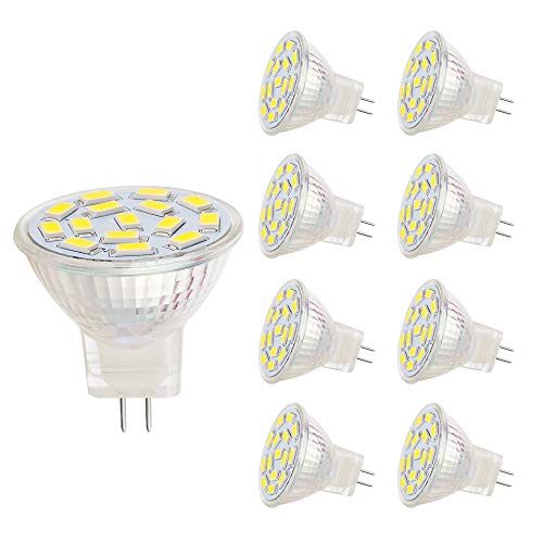 VINBE 8 Stück MR11 LED Lampen GU4.0 Sockel 3 5 W entsprechend 25-35 W Halogen lampen 12 V AC DC 350LM 120 Flutlicht Weiß 6000K Durchmesser 35mm