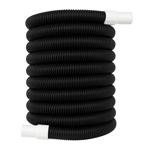 Relaxdays Poolschlauch 32 mm Spiralschlauch 10 Meter lang Wasserschlauch für Pool Garten Kunststoff schwarz weiß
