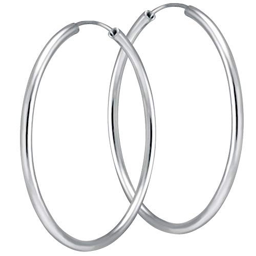 Vinani Creolen mittel Hoop rund Sterling Silber 925 Ohrringe CLHM