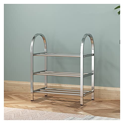 WRLRUILIAN Schuhregal in Der Garage Edelstahl-Schuh-Rack-Regal-Organizer kann 12 Paare aus Schuhkorridor-Wohnzimmer-Balkon halten Schuhregal in Der Garage Size A