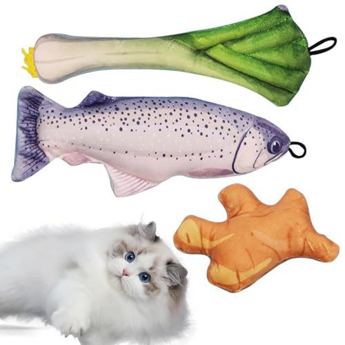 Katzenminze-Spielzeug Katzenspielzeug Katzenminze-Fischspielzeug - Katzenminzespielzeug Weiches Katzenspielzeug Bissfestes Katzenminze-Zahnreinigungsspielzeug Plüsch-Cartoon-Fisch-Katzen-Kauspiel